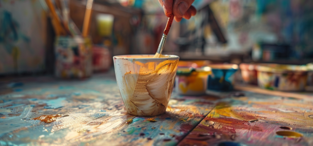 Techniques efficaces pour peindre une tasse avec de la peinture acrylique sans bavures