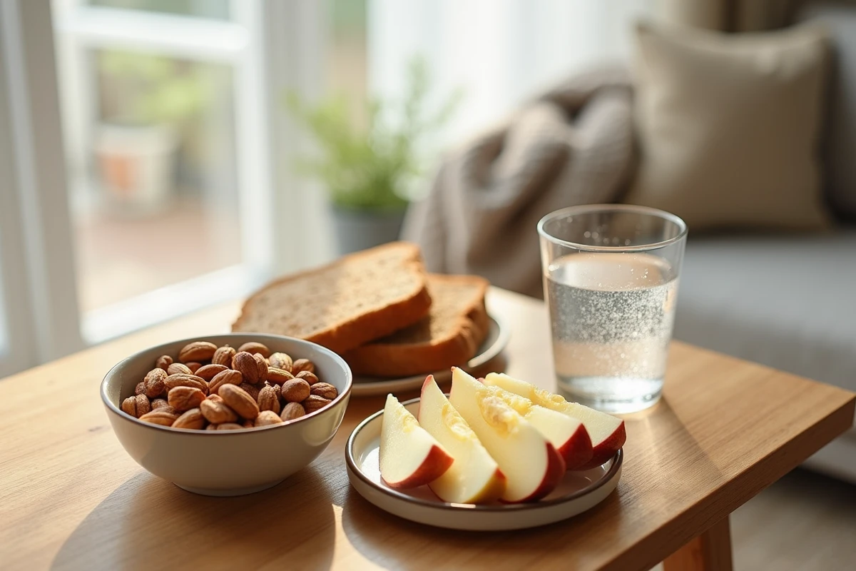 Collation saine préparée après une sieste pour calmer la faim