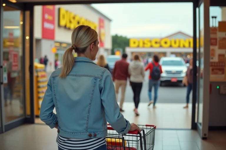 Femme entrant dans un magasin Gifi le dimanche avec un caddie, horaires d'ouverture weekend